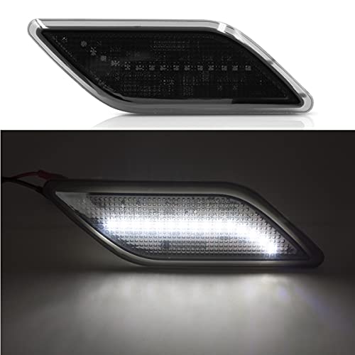Nslumo Xenon White Led Side Marker Lights For 2010-13 Mer'cedes Benz W212 Pre-Lci E-Class Front Fender Marker Lamps Smoked Lens Oem Side Marker Replacement #TOP3