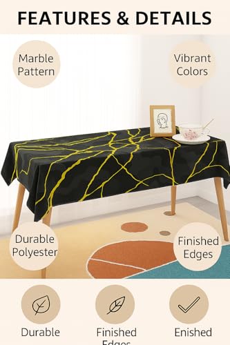 Image of Styleys Dining Table Cover Waterproof with for Kitchen Dining Table Cloth Dust and Oil Repellent (140x180, 1 Table Cover Only, Dark Sunrise, CTSD3131)