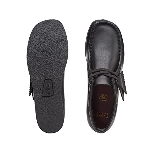 Big Kids Clarks Original Wallabee Boot, Black Leather, 5 Big Kid #TOP5