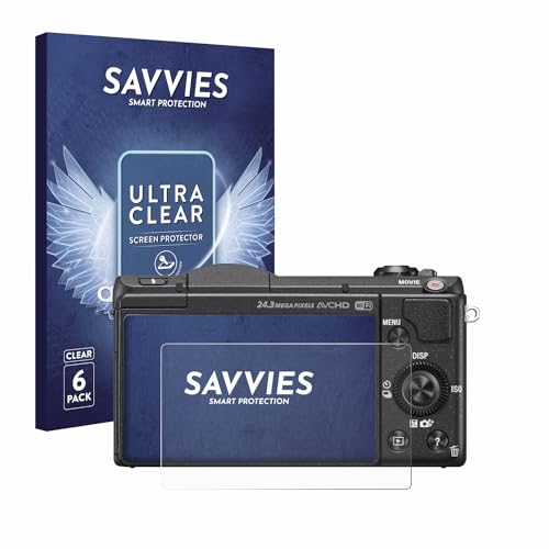 savvies Protector Pantalla para Sony Alpha 5100 (DSLR-A5100) (6 Unidades) Película Ultra Transparente