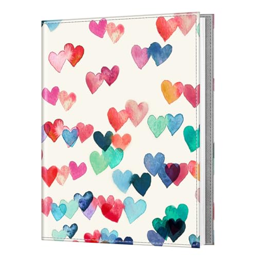 Fintie Photo Album for 8x10 Photos - 52 Pockets Premium Vegan Leather Cover Pictures Albums Book, Art Portfolio Collection for Family/Wedding/Anniversary Artwork, Raining Hearts
