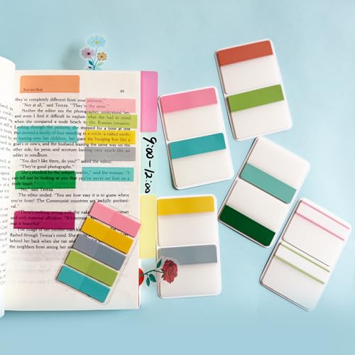 Image of ELII 500 PCS Tabs 2 Inch Book Tabs Sticky Index Tabs,File Tabs | Self Adhesive,Page Markers,Index Labels for Pages,Safety Material, Smooth Writing,Transparent,Waterproof,Repositionable
