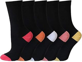 Ladies colour heel & toe socks black in a multipack cotton rich honeycomb soft top 5/10/15 Pair packs