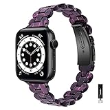 WIGERLON Compatible with Resin Apple Watch Ultra Band 49mm 45mm 44mm 42mm 41mm 40mm 38mm Women, Slim