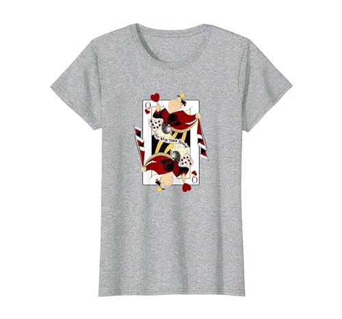 Image of Disney Alice In Wonderland Queen Of Hearts Card T-Shirt, Women, Heather Grey, XX-Large