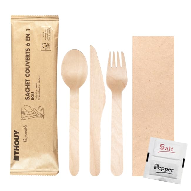 Sachets couverts 6 en 1 en bois par 250