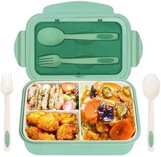 Adult Lunch Box 1400 ml Bento Box with 3 Compartments for Children, Lunch Box Children, Lunch Box, BPA-Free and Food-Safe Materials, Suitable for Microwaves and Dishwashers (wf0704003)