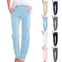 Pantalon Femme Lin Vetement Mode Vente Flash Rayé Jean Elastique Chemisier Blanc Chic Combinaison HabilléE Elastique Jogging Droit Pantacourt éTé Grande Taille Jupe Mi Longue d'hiver