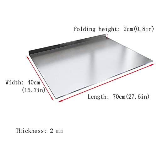 Planche pour fromage et pizza en acier inoxydable durable de 40 x 70 cm