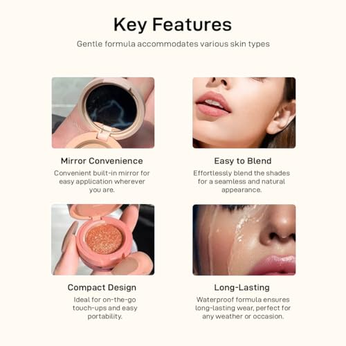 Image of Multibrite Blush Highlighter & Contour Palette 3 in 1 Makeup Powder Set Compact Powder Blush Highlighter Silky Smooth Face Blush Cheek Tint, Moisturizing Luminizer for Women (M02 Peach)
