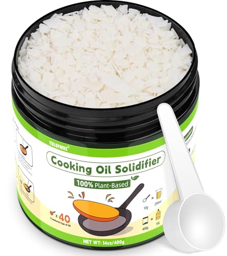YULOFMVE Cooking Oil Solidifier Solidifies Up to 40 Cups from Mess 100% Plant-Based Used Oil Solidifying Powder Grease Hardener Disposal for Kitchen