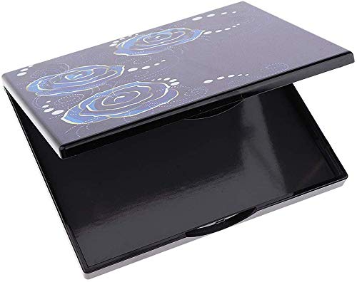 Empty Magnetic Palette Makeup Cosmetics DIY Palette with Mirror for Storage Eyeshadow Blush Powder Creams - Purple Rose Flower