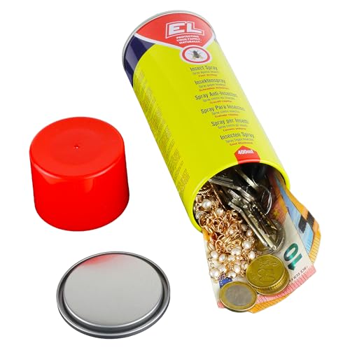 Evergreen Labs Spray avec compartiment secret : votre cachette ultime pour argent, clés - Cachette parfaite pour objets de valeur à la maison ou en voyage! Grande cachette secrète, 6 cm x 17 cm.