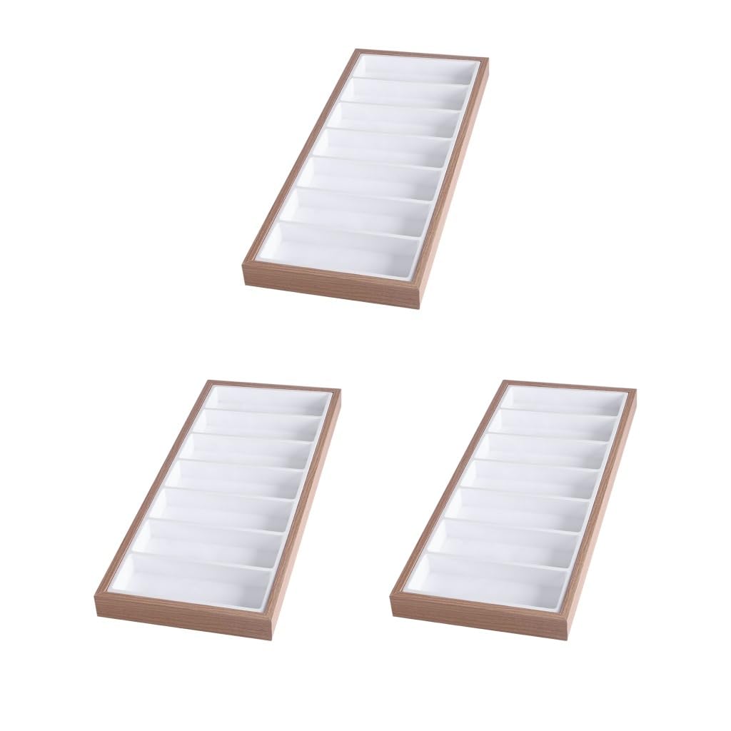 Set di 3 contenitori impilabili per occhiali da sole e gioielli, colore bianco