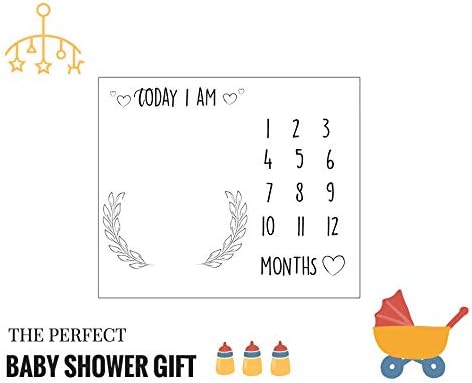 4bebe Baby Monthly Milestone Blanket | Organic Fleece Soft | Gentle for Newborn Baby boy or Girl | 1 to 12 Months milestones | Perfect Photography Backdrop Memories