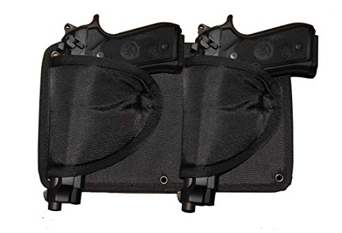 E-ONSALE Double Holster Gun Holder - Safely Mount a Handgun Almost Anywhere -Sets of Screws Included for mounting on Surfaces of Metal, Wooden, Concrete- Holds Nearly Any Size Pistols