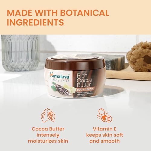 Image of Himalaya Rich Cocoa Butter Body Cream, with Vitamin E for Intense Moisturization and Radiant Skin, Ideal for Dry Body Skin, 6.76 fl oz (200 ml)