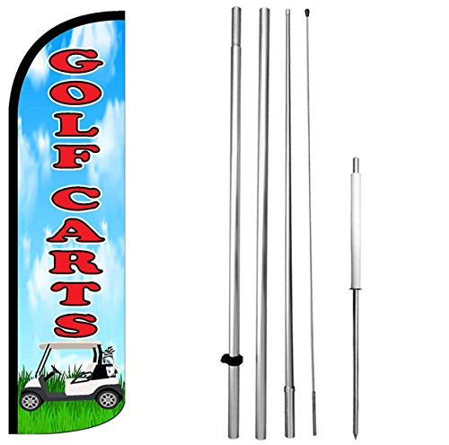 GOLF CARTS Windless Feather Swooper Flag Banner Sign Kit bq-h