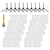 ilovelife Replacement Filter & Brush Accessories Compatible with ILIFE V3s, V3s pro, V5s, V5s pro Robot Vacuum Cleaner, 10 Filters + 10 Side Brushes