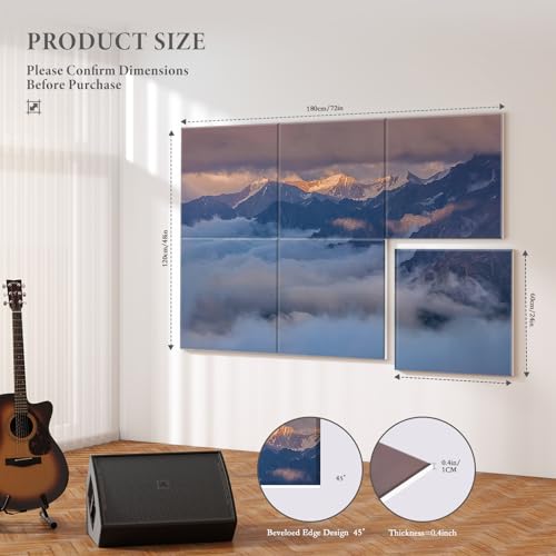 Image of JBER 6 Pack Art Acoustic Panels 72 inch x 48 inch, The Caucasus Mountains