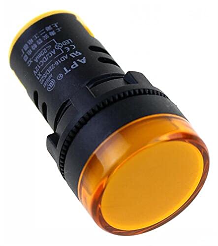 BUDAY 5PCS Indicator AD16-22DS 12V 24V 110V 220V Red/Green/Huang/Blue/White Indicator Lights (Color : Yellow, Size : 220V)