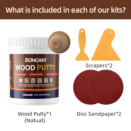 Wood Filler,Wood Putty,Wood Filler Paintable,Wood Repair Putty Stainable,9.87 Ounce Natual Wood Filler,Wood Furniture Repair Kit,Quickly Repair Any Broken and defective Wooden Furniture