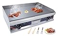 DULNICE 29” Commercial Electric Griddle Nonstick, 3000W Flat Top Countertop Electric Griddle with 2 Plug, Stainless Steel Restaurant Teppanyaki Grill Indoor with Adjustable Thermostatic Control