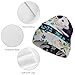 Fashion Beanie Caps with Adjustable Band Oversized Hat Cap Soft Touch Windproof Headwear Skull Cap for Ski Skat Travel, Multipurpose Scarf Hat, Easter Rabbit Flower Art
