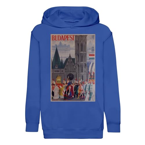 Sweat à capuche enfant Budapest affiche vintage imprimé premium original