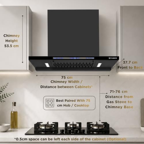 Image of Faber SLIMX 75cm 1500m /hr BLDC Autoclean Filterless T-Shape Chimney||Built In Oil Collector|Touch & Gesture Control|12Yr Motor,2Yr Comprehensive Warranty by Faber |HOOD SLIMX HC SC FL BK BLDC IN 75-T