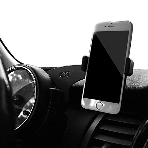 GTinthebox Smartphone Cell Phone Cup Mount Holder with Cradle Rotatable Clip (Black & Gray Union Jack Flag Style, 3.5-5.5 Inch Phone) for Mini Cooper R55 R56, 1 Pack - Thumbnail 4