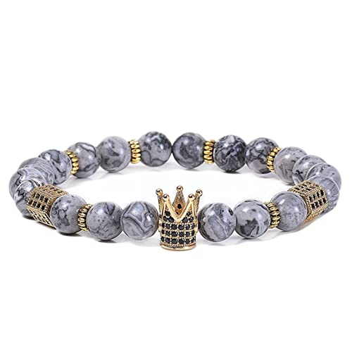 Bracelet de perles pour hommes en oeil de tigre ajustable 30CM