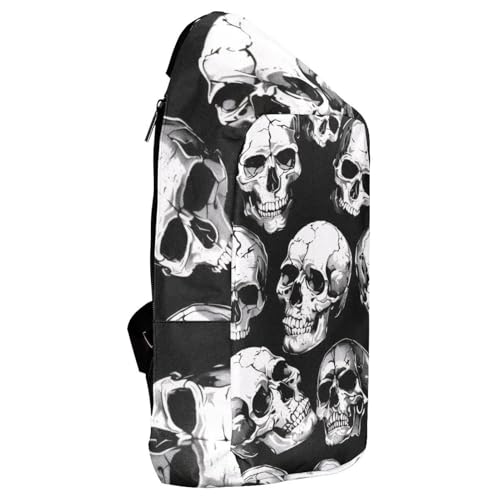 Sac à dos à bandoulière crâne multicolore compact avec sangle ergonomique - 4