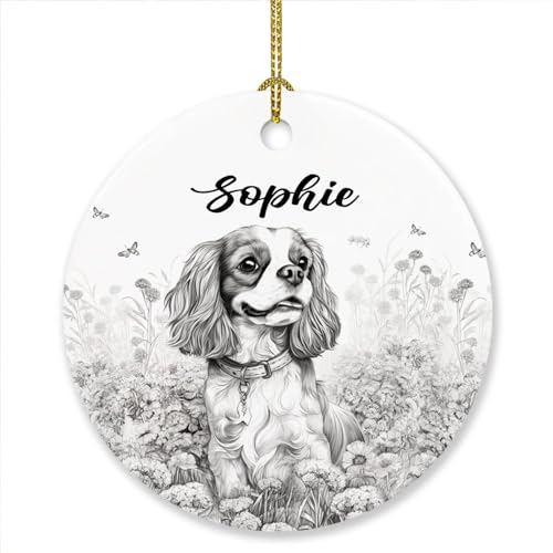 Ciciron Personalized Cavalier King Charles Spaniel Dog Pet Christmas Ornament 2025, Realistic Pet Portrait, Tricolor, Christmas, New Year, Thanksgiving, Anniversary
