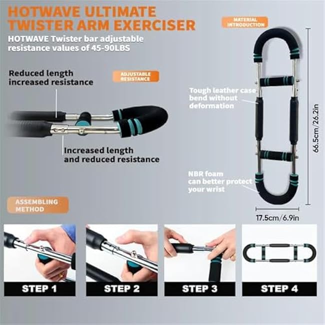 Powerflex Body Toning Kit, Aurelis Chest Exercises, Twister Arm Trainer, Aurelis Arm Trainer, 40-100lb Adjustable Chest Workout Equipment, Detachable Design Fitness Anywhere