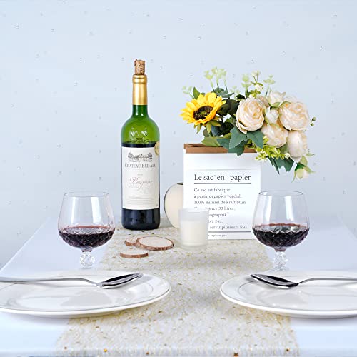 Osvino Gold Metallic Table Runner 11Inch X 33Feet Glitter Sequin Mesh Table Runner Roll Sparkle Foil Thin Table Decor Centerpiece For Wedding Bridal Shower Baby Shower Birthday Party #TOP3