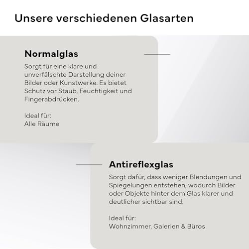PANORAHMA BILDERRAHMEN Rahmenloser Bilderrahmen 40x40 cm/Glasbilderrahmen zum Aufhängen an der Wand/Bilder Rahmen – Ansicht 4