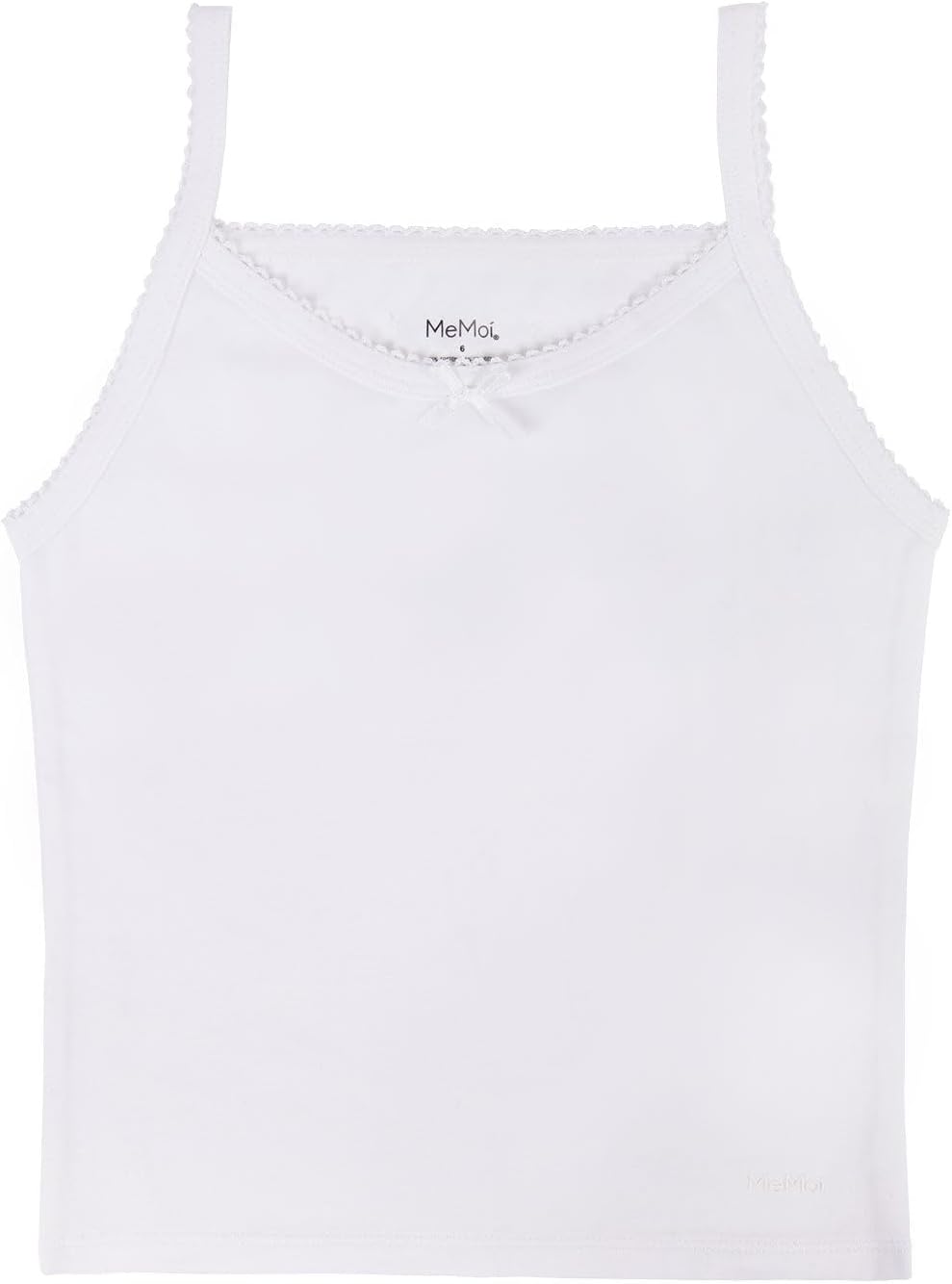 MeMoi 3 Pack Lightweight Girls Camisole, Cotton Blend Cami Top for Girls - Sizes 2 to 12