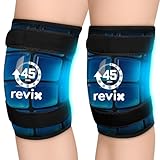 REVIX 2 Packs Knee Ice Pack Wrap, 45-Minute Long-Lasting Ice Pack for Knees with Ice Grid Gel Design, Reusable Gel Ice Wrap for Meniscus Tear, ACL, Cold Therapy for Elbows, Calves & Legs (12" × 9.5")
