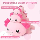 Xfrog Weighted Axolotl Plush, Großes Stofftier Gegen Ängste, Rosa Axolotl-Stoffspielzeug, Süße Umarmungs-Wurfkissenpuppe Für Jungen, Mädchen, Freundinnen, 35CM
