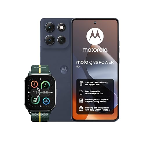 Motorola G86 8+256 Spellbound and Moto watch fit, PANTONE Trekking Green option