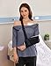 Deyeek Women's Post Shoulder Surgery Recovery Shirts Full Tear Away Snap 3/4 Hospital Shirts Adaptive Medical Patient Gowns L