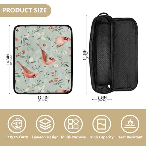 Bolsa de Viaje para Herramientas de Cabello Northern Birds Green con Alfombrilla Resistenta al Calor para Planchas y Accesorios de Cuidado Capilar miniatura 4