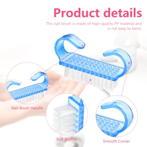LOPHE Nagelbürste, 6 Stück Handwaschbürsten Set mit Harten Borsten, Nagelbürsten aus Kunststoff für Hände, Fingernägel, Waschbecken