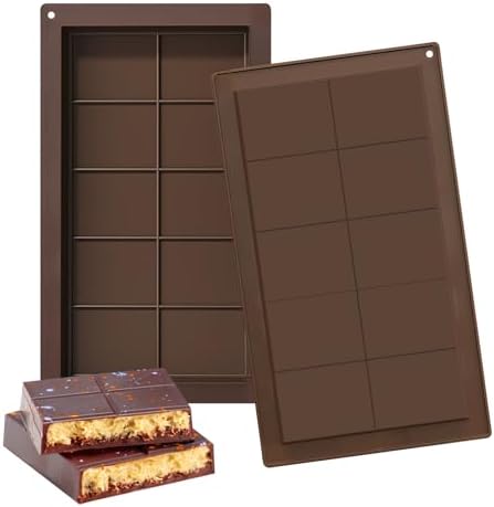 Molde de Silicona para Chocolate - 2 Piezas, Molde Hondo para Tab...