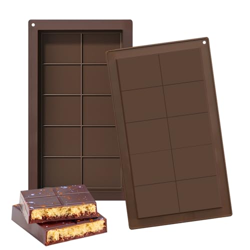 Horuili® Molde de Silicona para Chocolate - 2 Piezas, Molde Hondo...