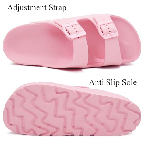 Image of L LOUBIT Women's Platform Sandals with Arch Support Pillow Soft Adjustable Buckle Slides Lightweight Non-Slip Summer Beach Shoes