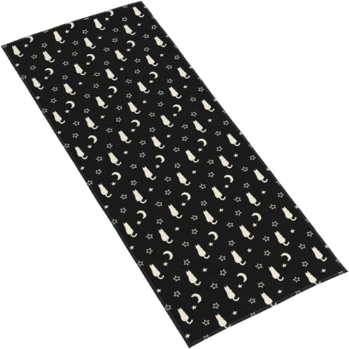 フェイスタオル 白猫 星と月 マイクロファイバー タオル 柔らか 肌に優しい 肌触りが良い ふわふわ 髪に優しい 通気 かわいい 抗菌防臭加工 瞬間吸水 速乾 耐久性 薄手 毛羽落ち少ない 業務用タオル