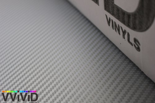 Image of VViViD Silver 3D Carbon Fiber 2ft x 5ft Vinyl Wrap Roll with Air Release Technology