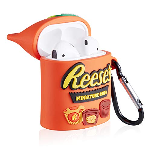 Stsnano For Airpod 2/1 Case Soft Silicone Cute Cartoon Kawaii Funny Cover Food Fashion Protective Skin Accessories Keychain Girls Teens Cases For Air Pods Compatible With Airpods 2&1, Ree's Chocolate #TOP2